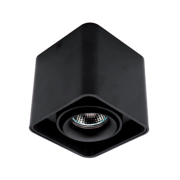DL-044 SQUARE SINGLE DOWNLIGHT SURFACE MOUNTED BLACK