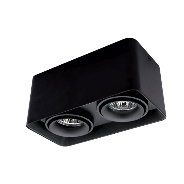 DL-044 SQUARE DOUBLE DOWNLIGHT SURFACE MOUNTED BLACK